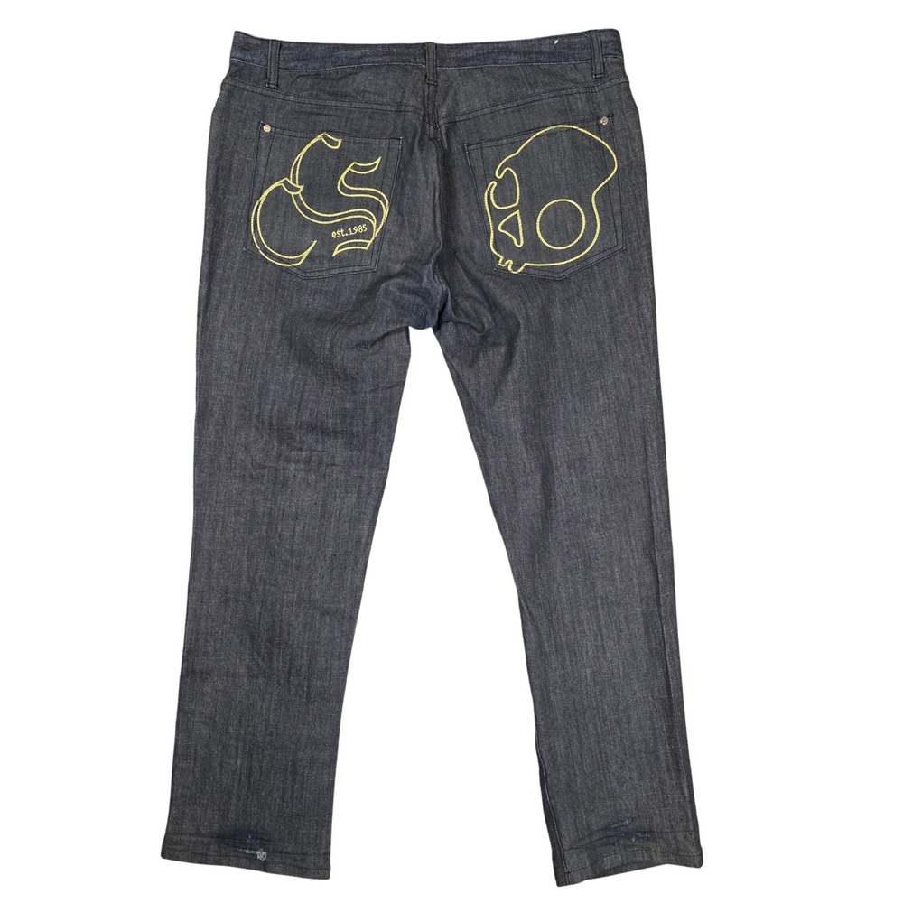 Skullcandy Nollie Jeans Limited Edition Dark Wash Mens 38 Relaxed Y2K Rare Baggy